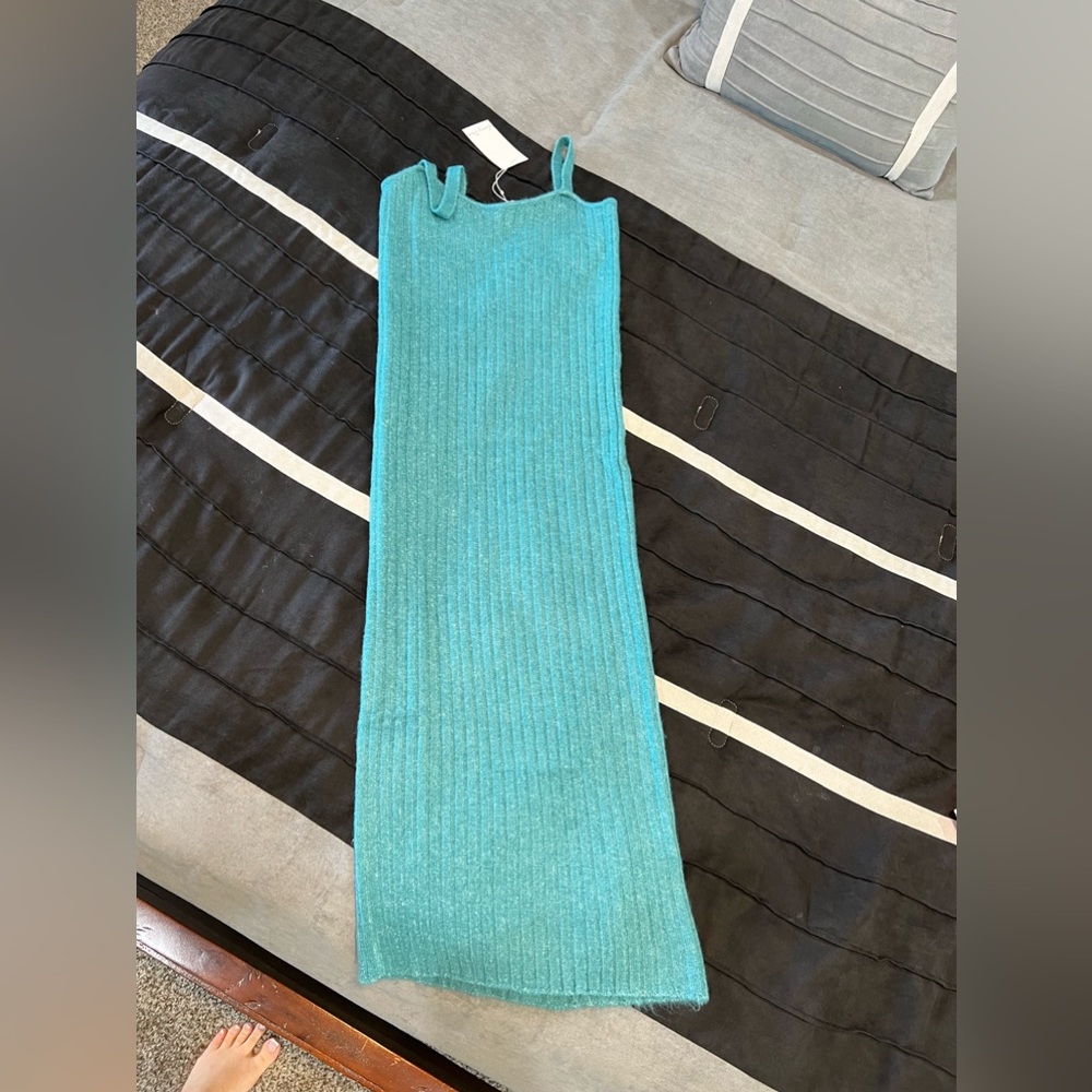 Teal midi dress